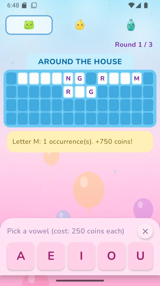 Buying a vowel