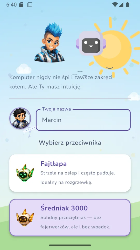 Wybór przeciwnika komputerowego